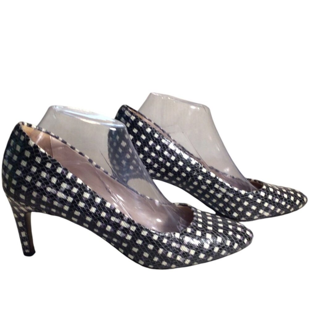 COLE HAAN 8 Eliza Grand Dress Pumps Snakeskin Embossed Leather Twee Corp Core - Picture 3 of 9